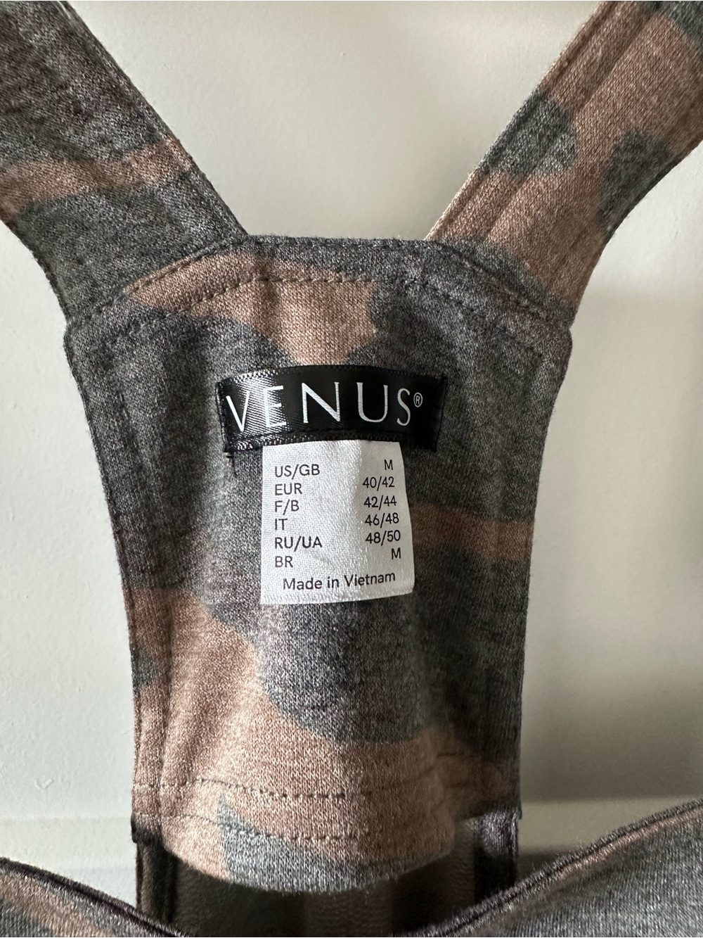 VENUS Camouflage Racerback Tank in Taupe and Gray